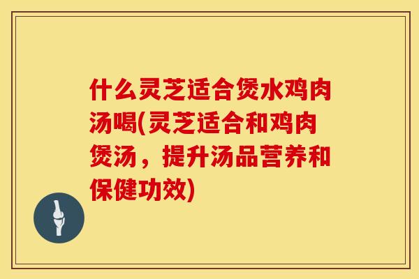 什么灵芝适合煲水鸡肉汤喝(灵芝适合和鸡肉煲汤，提升汤品营养和保健功效)