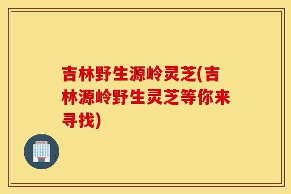 吉林野生源岭灵芝(吉林源岭野生灵芝等你来寻找)