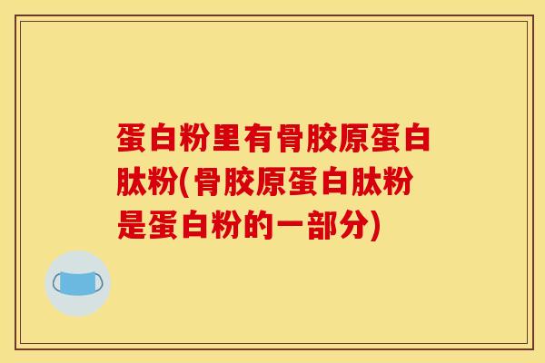 蛋白粉里有骨胶原蛋白肽粉(骨胶原蛋白肽粉是蛋白粉的一部分)