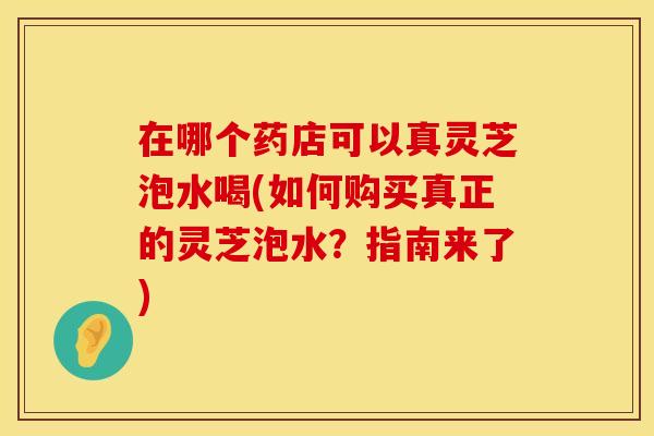 在哪个药店可以真灵芝泡水喝(如何购买真正的灵芝泡水？指南来了)