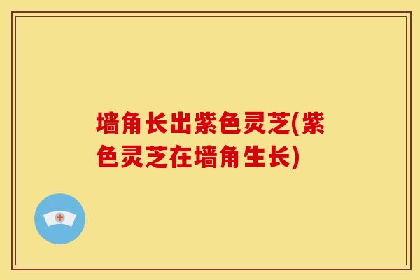 墙角长出紫色灵芝(紫色灵芝在墙角生长)