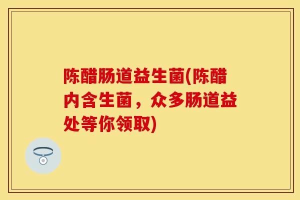 陈醋肠道益生菌(陈醋内含生菌，众多肠道益处等你领取)