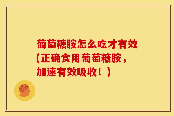 葡萄糖胺怎么吃才有效(正确食用葡萄糖胺，加速有效吸收！)
