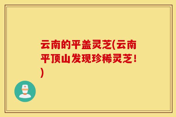 云南的平盖灵芝(云南平顶山发现珍稀灵芝！)