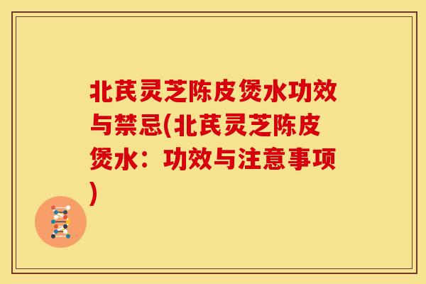 北芪灵芝陈皮煲水功效与禁忌(北芪灵芝陈皮煲水：功效与注意事项)