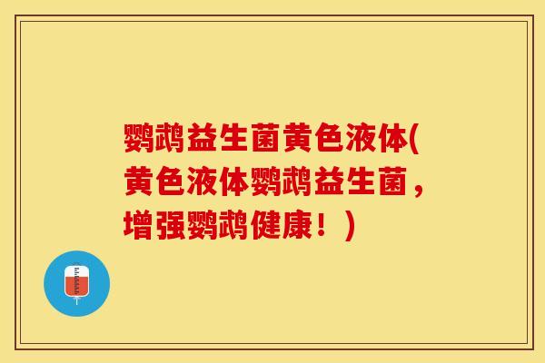 鹦鹉益生菌黄色液体(黄色液体鹦鹉益生菌，增强鹦鹉健康！)