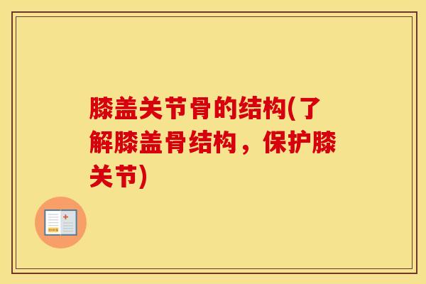 膝盖关节骨的结构(了解膝盖骨结构，保护膝关节)