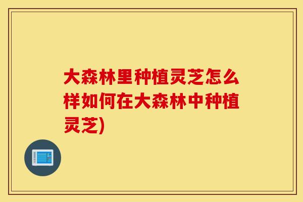 大森林里种植灵芝怎么样如何在大森林中种植灵芝) 大森林里种植灵芝怎么样如何在大森林中种植灵芝)
