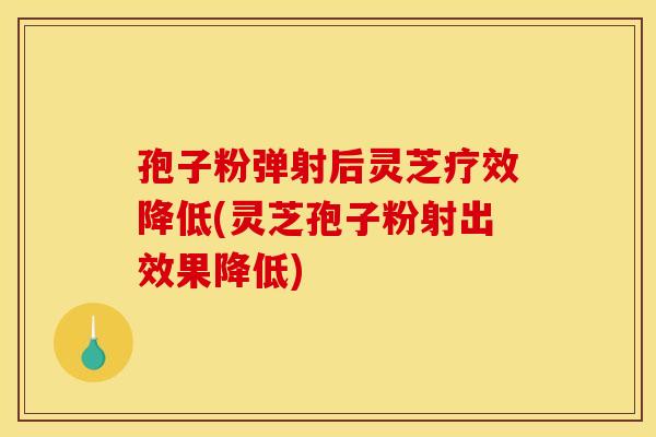 孢子粉弹射后灵芝疗效降低(灵芝孢子粉射出效果降低)