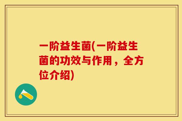 一阶益生菌(一阶益生菌的功效与作用，全方位介绍)