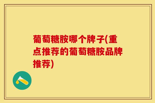 葡萄糖胺哪个牌子(重点推荐的葡萄糖胺品牌推荐)