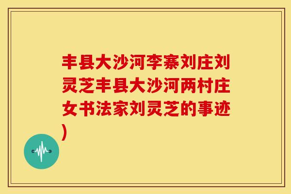 丰县大沙河李寨刘庄刘灵芝丰县大沙河两村庄女书法家刘灵芝的事迹)