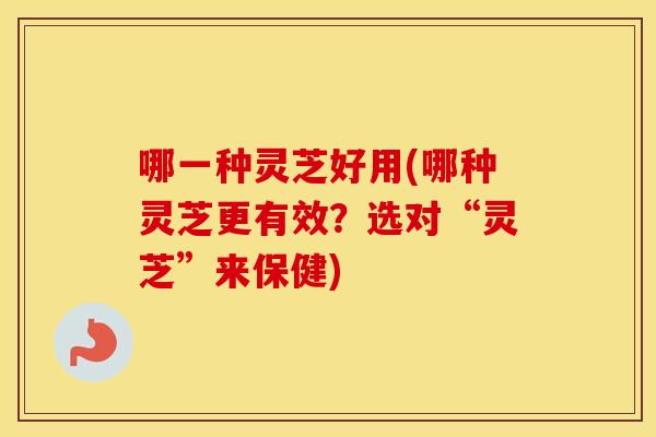 哪一种灵芝好用(哪种灵芝更有效？选对“灵芝”来保健)