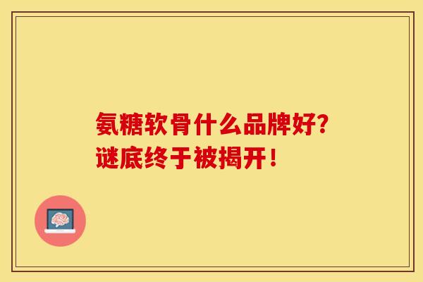 氨糖软骨什么品牌好？谜底终于被揭开！