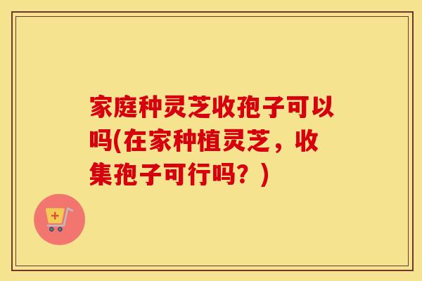 家庭种灵芝收孢子可以吗(在家种植灵芝，收集孢子可行吗？)