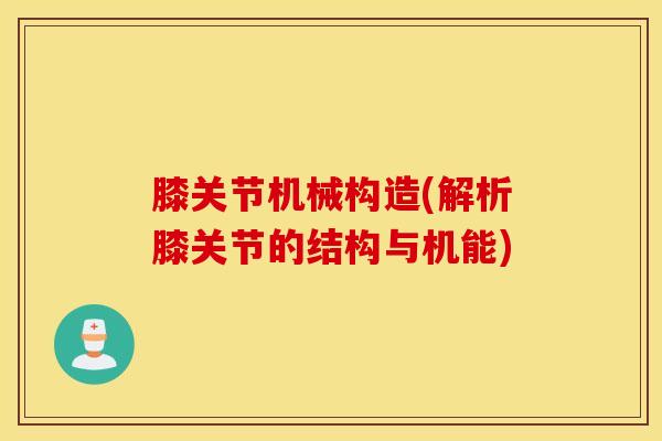 膝关节机械构造(解析膝关节的结构与机能)