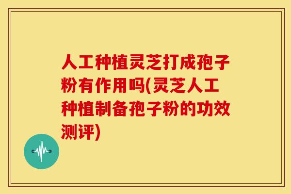 人工种植灵芝打成孢子粉有作用吗(灵芝人工种植制备孢子粉的功效测评)