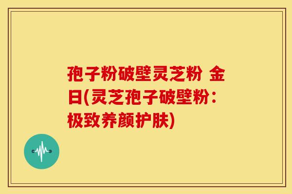 孢子粉破壁灵芝粉 金日(灵芝孢子破壁粉：极致养颜护肤)