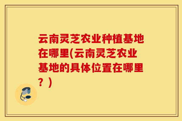 云南灵芝农业种植基地在哪里(云南灵芝农业基地的具体位置在哪里？)