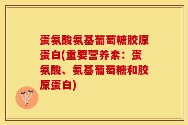 蛋氨酸氨基葡萄糖胶原蛋白(重要营养素：蛋氨酸、氨基葡萄糖和胶原蛋白)