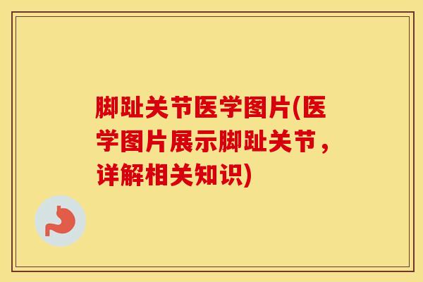 脚趾关节医学图片(医学图片展示脚趾关节，详解相关知识)