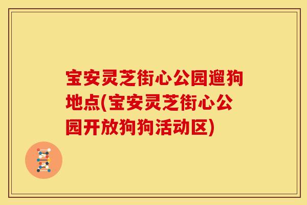宝安灵芝街心公园遛狗地点(宝安灵芝街心公园开放狗狗活动区)