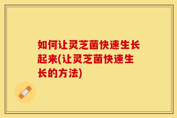如何让灵芝菌快速生长起来(让灵芝菌快速生长的方法)