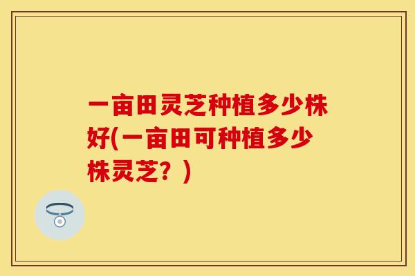 一亩田灵芝种植多少株好(一亩田可种植多少株灵芝？)
