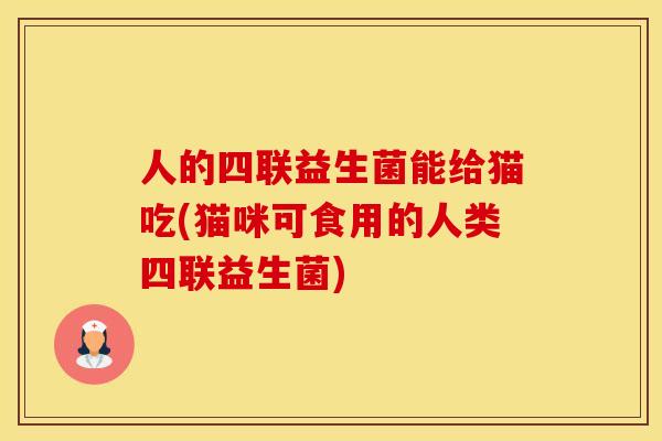 人的四联益生菌能给猫吃(猫咪可食用的人类四联益生菌)