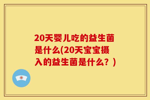 20天婴儿吃的益生菌是什么(20天宝宝摄入的益生菌是什么？)
