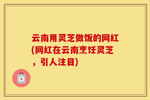 云南用灵芝做饭的网红(网红在云南烹饪灵芝，引人注目)