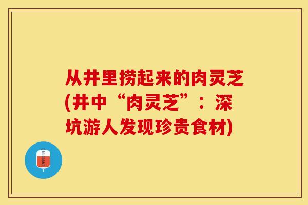 从井里捞起来的肉灵芝(井中“肉灵芝”：深坑游人发现珍贵食材)