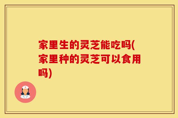 家里生的灵芝能吃吗(家里种的灵芝可以食用吗)