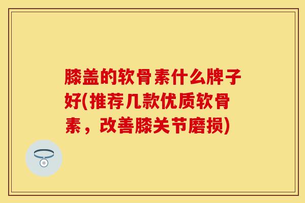 膝盖的软骨素什么牌子好(推荐几款优质软骨素，改善膝关节磨损)