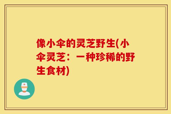 像小伞的灵芝野生(小伞灵芝：一种珍稀的野生食材)