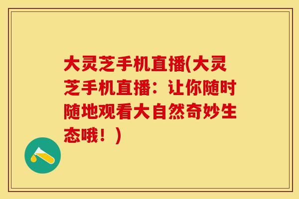大灵芝手机直播(大灵芝手机直播:让你随时随地观看大自然奇妙生态哦!) 大灵芝手机直播(大灵芝手机直播:让你随时随地观看大自然奇妙生态哦!)