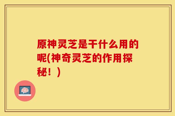 原神灵芝是干什么用的呢(神奇灵芝的作用探秘！)