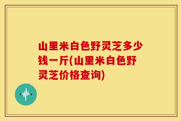 山里米白色野灵芝多少钱一斤(山里米白色野灵芝价格查询)