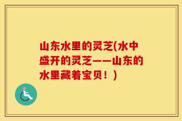 山东水里的灵芝(水中盛开的灵芝——山东的水里藏着宝贝！)