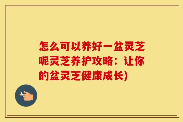 怎么可以养好一盆灵芝呢灵芝养护攻略：让你的盆灵芝健康成长)