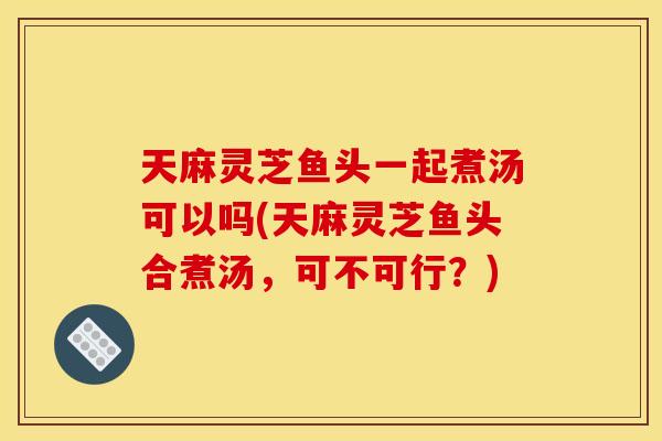 天麻灵芝鱼头一起煮汤可以吗(天麻灵芝鱼头合煮汤，可不可行？)