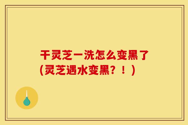 干灵芝一洗怎么变黑了(灵芝遇水变黑？！)