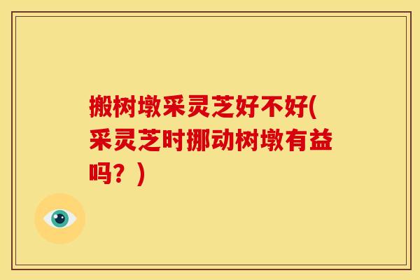 搬树墩采灵芝好不好(采灵芝时挪动树墩有益吗？)