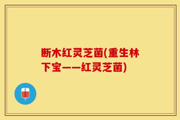断木红灵芝菌(重生林下宝——红灵芝菌)