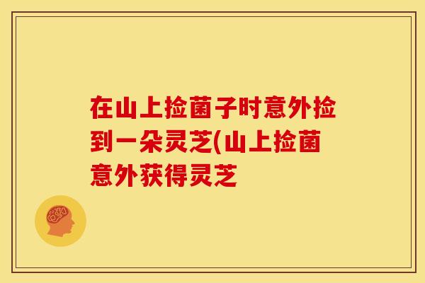在山上捡菌子时意外捡到一朵灵芝(山上捡菌意外获得灵芝