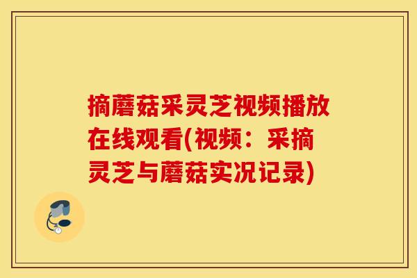 摘蘑菇采灵芝视频播放在线观看(视频：采摘灵芝与蘑菇实况记录)