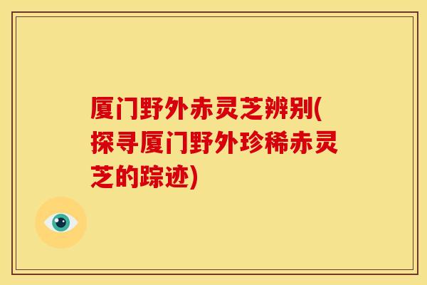 厦门野外赤灵芝辨别(探寻厦门野外珍稀赤灵芝的踪迹)