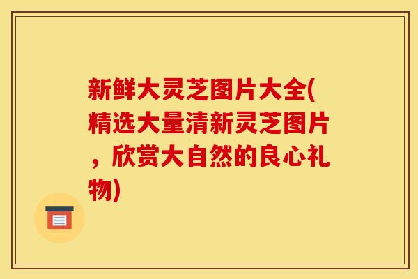 新鲜大灵芝图片大全(精选大量清新灵芝图片，欣赏大自然的良心礼物)