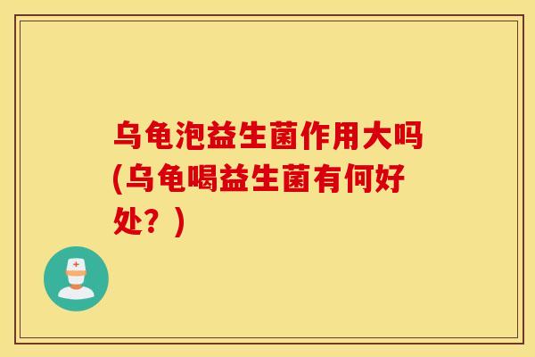 乌龟泡益生菌作用大吗(乌龟喝益生菌有何好处？)