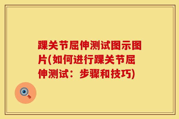 踝关节屈伸测试图示图片(如何进行踝关节屈伸测试：步骤和技巧)